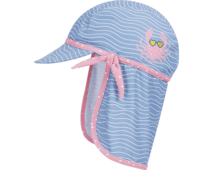 Casquette de protection contre les UV crabe bleu-rose