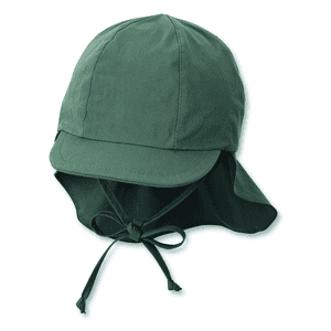 Casquette à visière avec protection du cou vert foncé