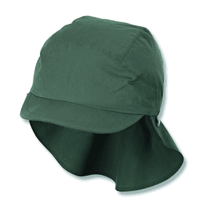 Gorra de visera con protección para el cuello verde oscuro