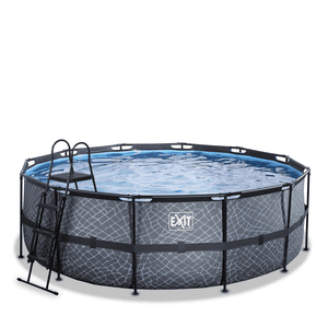 EXIT Piscine tubulaire ronde Stone pompe à filtre sable 12V ø4,27x1,22 m