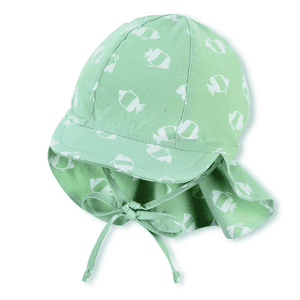Cappuccio a punta con paracollo verde medio