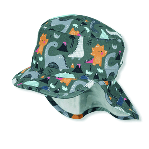 Casquette à visière avec protection du cou vert foncé