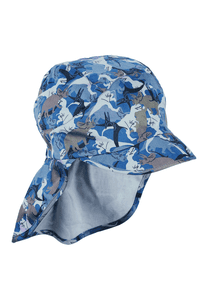 Peaked cap met nekbescherming blauw