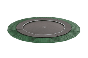 EXIT Dynamic ebenerdiges Trampolin ø 366 cm mit Freezone Sicherheitsplatten, schwarz