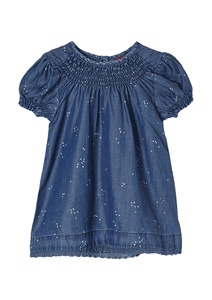 s. Olive r Robe bleue en denim étiré