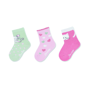 Lot de 3 chaussettes pour bébé souris/chat turquoise clair