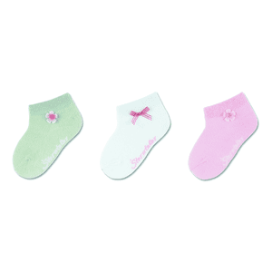 Sneaker sokker 3-pack blomsterrosa