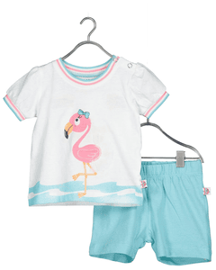 2er-Set T-Shirt + Shorts weiss