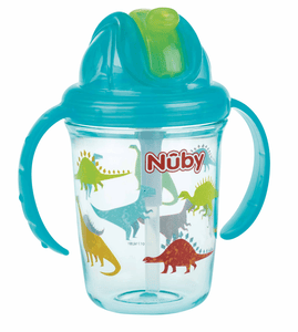 Gobelet à paille Nûby 360° Tritan 240 ml en aqua