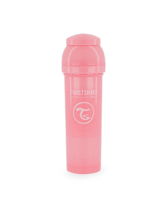 TWIST SHAKE  Babyfles anti-koliek 330 ml in pastelroze