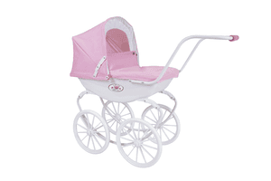 Poussette poupon Classic pram rose/blanc