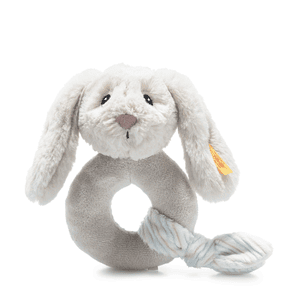 Soft Cuddly Friends Hoppie coniglietto che afferra giocattolo con sonaglio, grigio chiaro