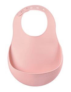 Bavoir enfant à nouer silicone rose