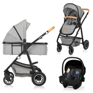 Poussette trio combinée 3en1 Amber Grey Stone