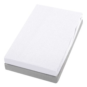 Drap housse enfant blanc/argenté 40x90 cm lot de 2