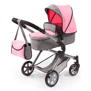 Design Poppenwagen City Neo grijs/roze