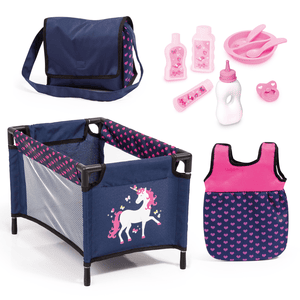 Design Zubehör-Set 11 in 1 blau, mit Einhorn