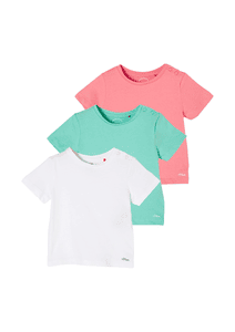 T-Shirt 3er Pack white/petrol/pink