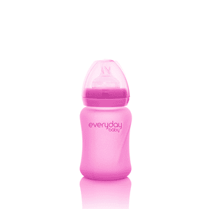 everyday® baby Babyglasflasche Heathy+ mit Wärmesensor 150 ml in pink