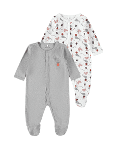 Combinaison pyjama enfant Grey Melange lot de 2