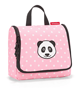 borsa da toilette per bambini panda a pois rosa