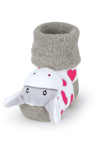Calcetines sonoros para bebés Burro blanco