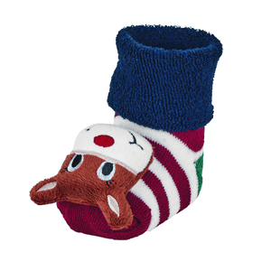 Baby Rattle Socks Natale rosso scuro