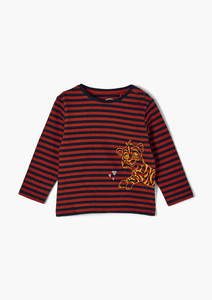 Langarmshirt dark orange stripe