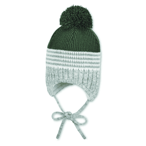 gorro de punto verde oscuro