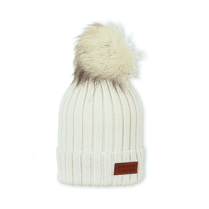 bonnet tricoté écru