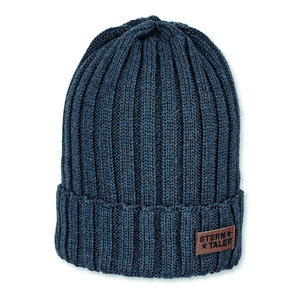 bonnet tricoté bleu mélangé