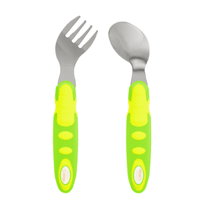 Couverts enfant ergonomiques 12 m+ jaune/vert