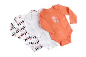 Pack de 3 bodys de manga larga orange