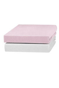 Jersey hoeslaken 2-pack 70 x 140 cm wit/roze