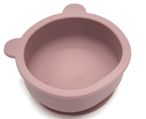 Ciotola per mangiare Bear in silicone Dusty Rosa