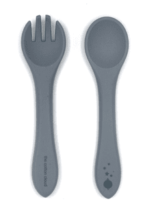 Set di posate in silicone per bambini Storm Grey