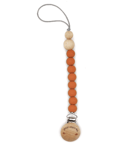 Attache-tétine silicone rond caramel