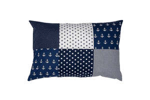 Patchwork Kussensloop 40 x 60 cm Anchor Blue