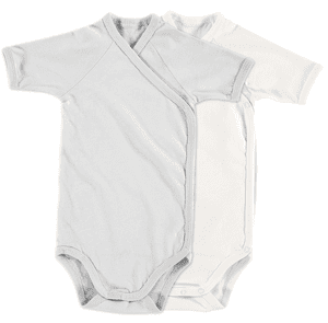 Lyhythihainen bodysuit 2-pack harmaa + valkoinen