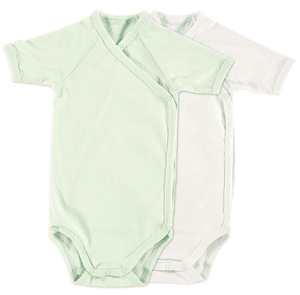 kortærmet bodysuit 2-pack mint + hvid