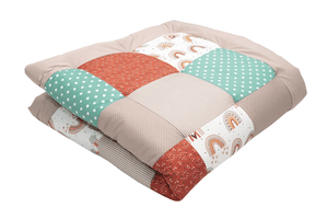 Krabbeldecke Patchwork Regenbogen 120x120 cm