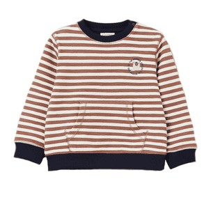 Bluza z futerkiem bobra w paski