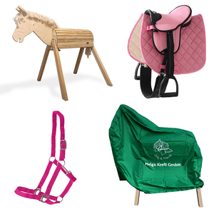 Houten Speelpaard Set Tamme - roze