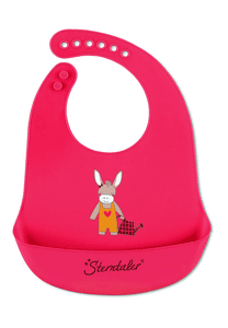 Bavoir enfant Emmily silicone rouge clair