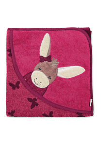 Cape de bain enfant Emmily rouge clair 100x100 cm
