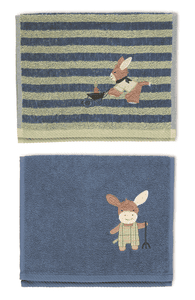 Handduk för barn Twin Pack Emmiluis Medium Blue 50 x 30 cm