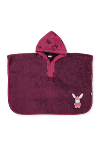 Poncho de bain enfant Emmily rouge foncé