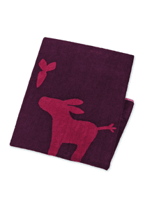 Emmis Garden Plush Filt Dark Red 100 x 75 cm