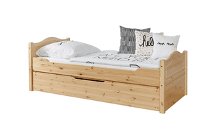 Letto singolo Leni 90 x 200 cm pino nature, con letto aggiuntivo