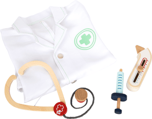 Ensemble blouse de médecin enfant accessoires bois